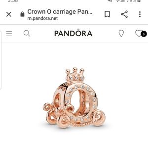 Pandora's crown O carriage rose gold charm